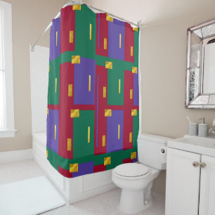 Jewel Tones Modern Geometric Shower Curtain