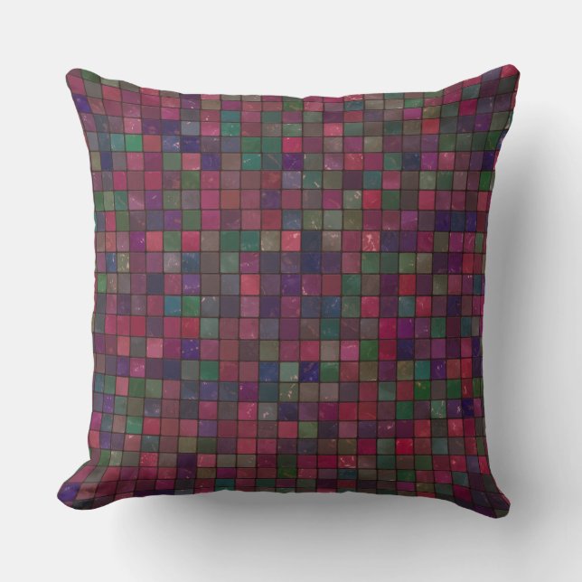 Jewel Tones Mosaic Patterned Cushion (Front)