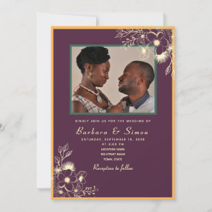 Jewel Tones Photo Wedding Invitation