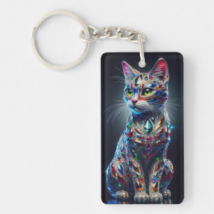 Jeweled Cat Key Ring