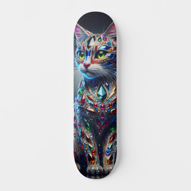 Jeweled Cat Skateboard (Front)