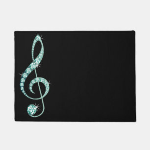 Jeweled Rhinestone Music Note Rug