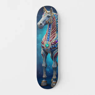 Jeweled Unicorn Skateboard