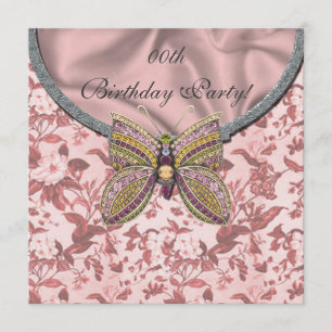 Jewelled Butterfly Birthday Party Invitations