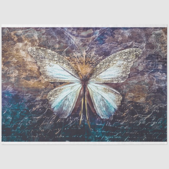 Jewelled Butterfly Decoupage Tissue Paper (Front)