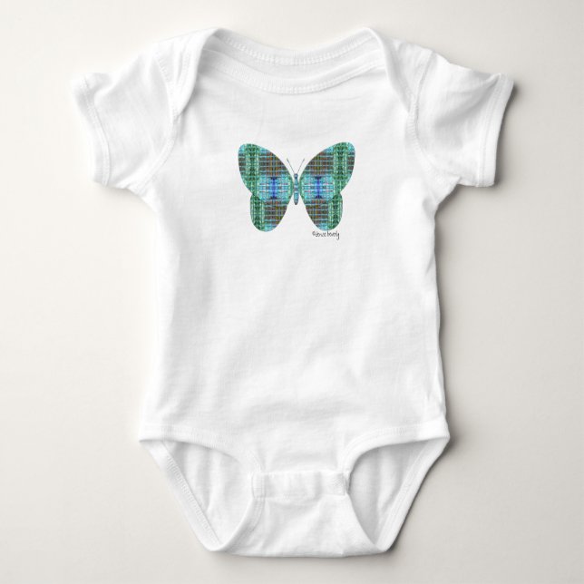 Jewelled Butterfly glass effect Baby Bodysuit (Front)