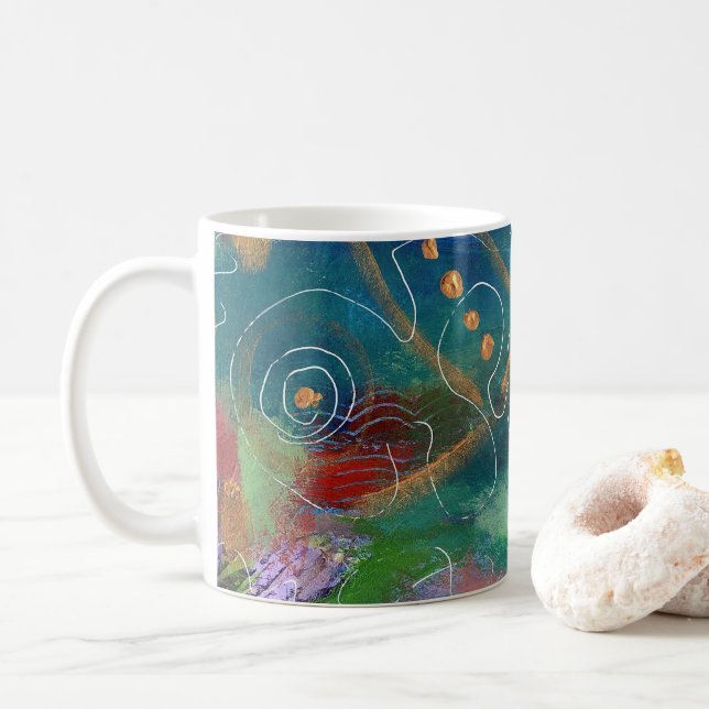Jewelled Coral Coffee Mug (With Donut)