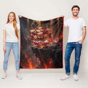 Jewelled Cube on the Volcanic Precipice Fleece Blanket