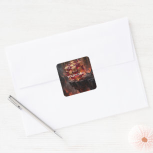 Jewelled Cube on the Volcanic Precipice Square Sticker