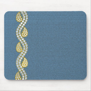 Jewelled - denim mouse pad