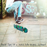 Jewelled Depths Skateboard<br><div class="desc">Glowing, jewel tones, captivate, in this exotic, abstract, graphic art-in colours of, purple, plum, blue, green, black, and gold.</div>