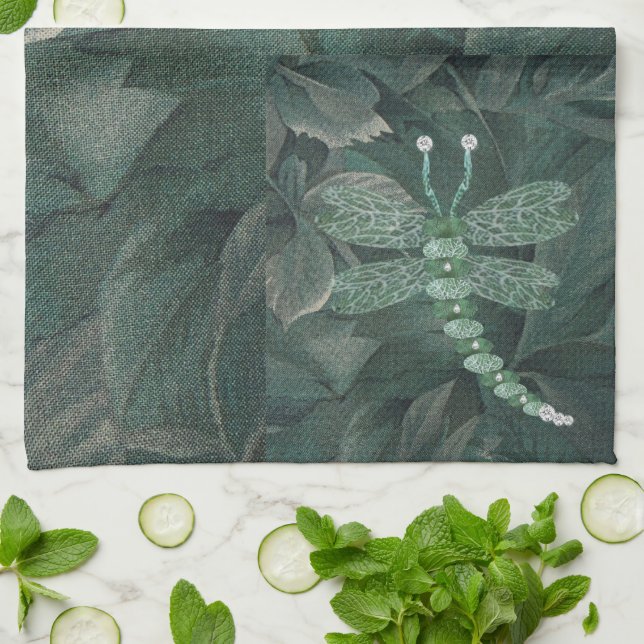 Jewelled Dragonfly Tea Towel (Folded)