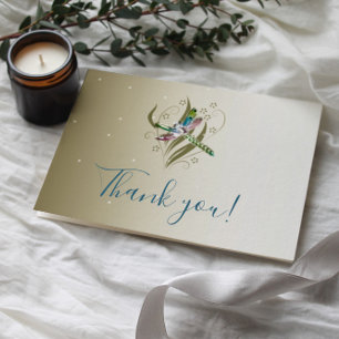 Jewelled Dragonfly Wedding Thank You Cards