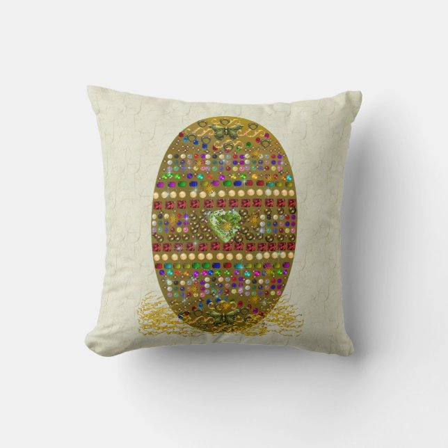 Jewelled Easter Egg Cushion (Front)