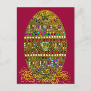 Jewelled Easter Egg Holiday Postcard