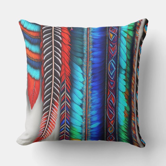 Jewelled Feathers Cushion (Front)