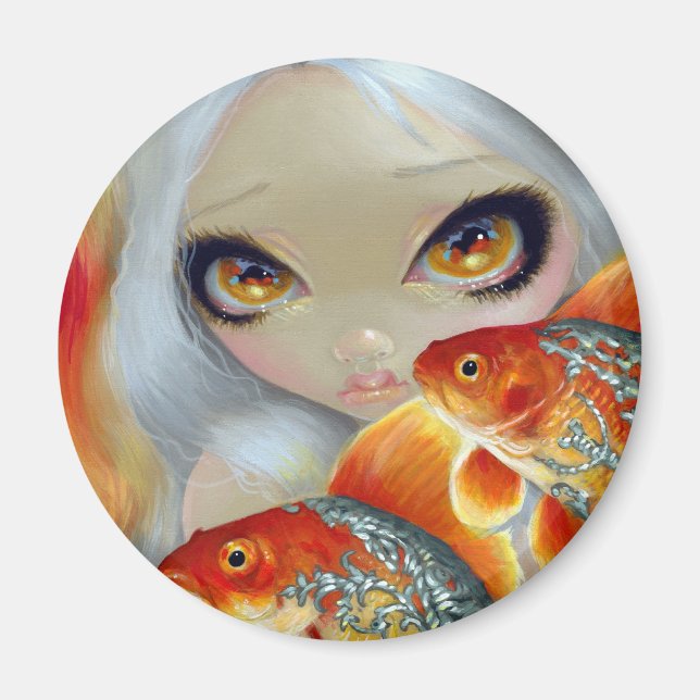 "Jewelled Fish:  Silver and Gold" Magnet (Front)