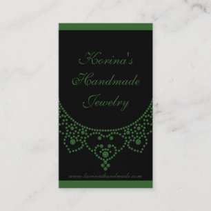 Jewelled Glam Business Card, Emerald Green Card