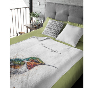 Jewelled Hummingbird Serenade, custom Fleece Blanket