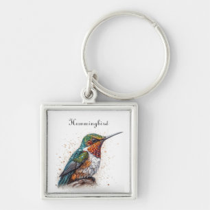 Jewelled Hummingbird Serenade, custom Key Ring