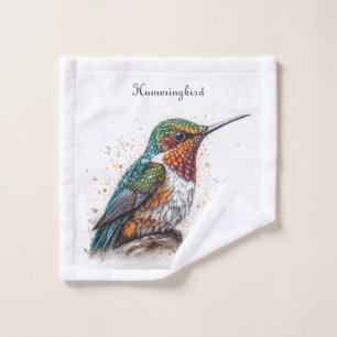 Jewelled Hummingbird Serenade, custom Wash Cloth