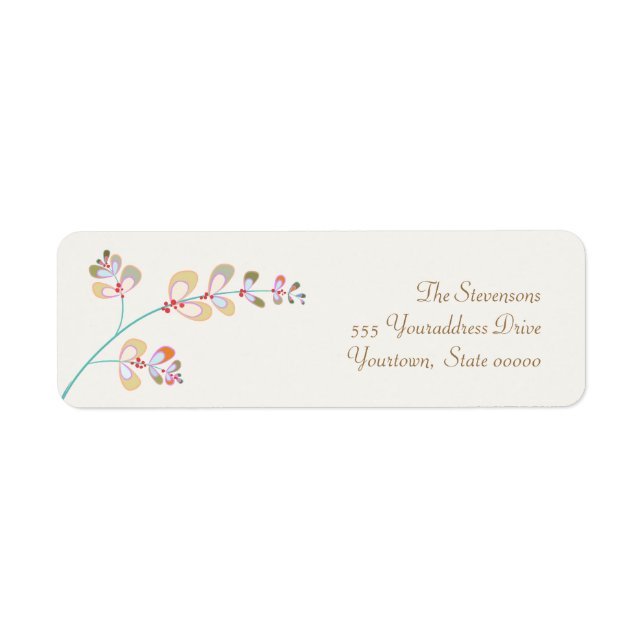 Jewelled Leaves Return Address Label (Front)