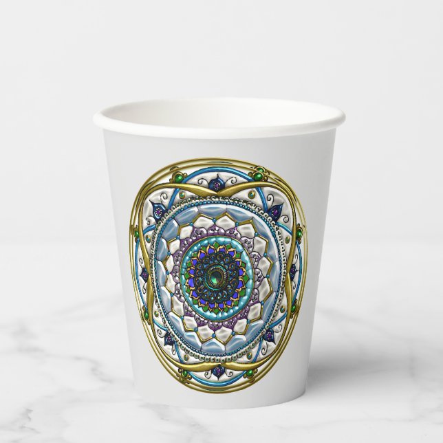 Jewelled Mandala Paper Cups (Front)