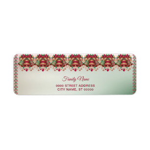 Jewelled Ornate Bells Return Address Label