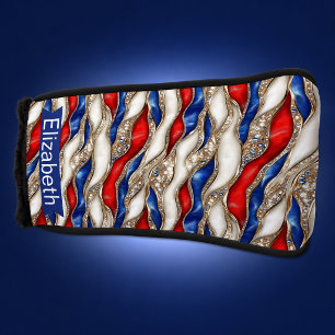 Jewelled Patriotic Strata Personalised Golf Head Cover