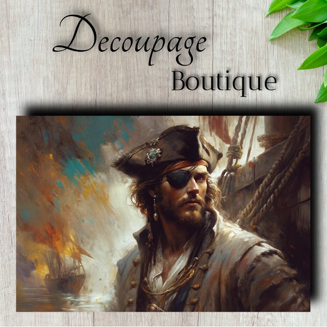 Jewelled Pirate Captain Decoupage Tissue Paper (Jeweled Pirate Captain Decoupage Tissue Paper)