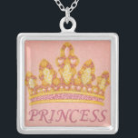 Jewelled Princess Crown by Chariklia Zaris Silver Plated Necklace<br><div class="desc">Know a princess in your life that deserves a crown? Then purchase this print from Chariklia Zarris. It features an enchanting jewelled crown with the word "Princess" underneath. A fantastic gift for the royalty in your life!</div>