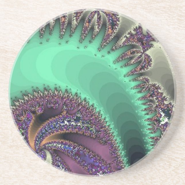 Jewelled Purple With Aqua Coaster (Front)