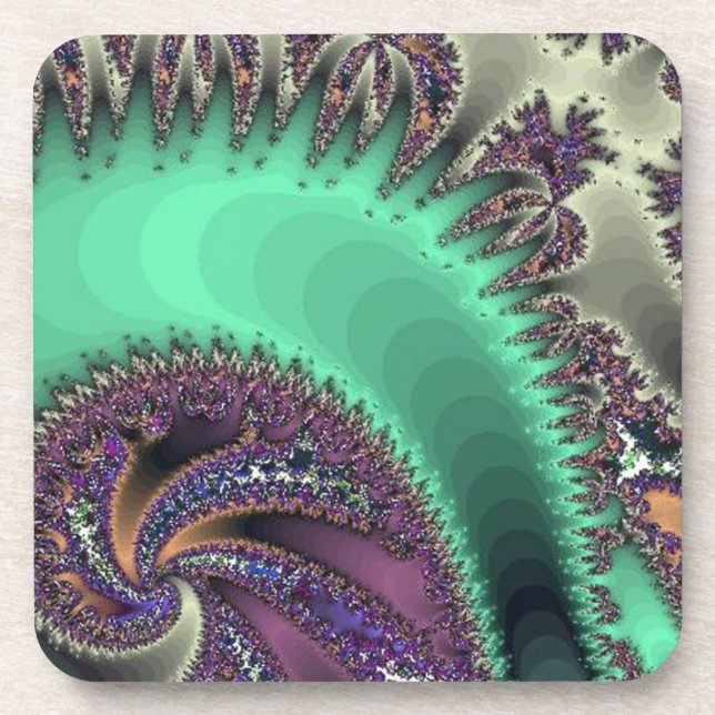 Jewelled Purple With Aqua Coaster (Front)