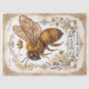 Jewelled Queen Bee Botanical Decoupage  Tissue Paper