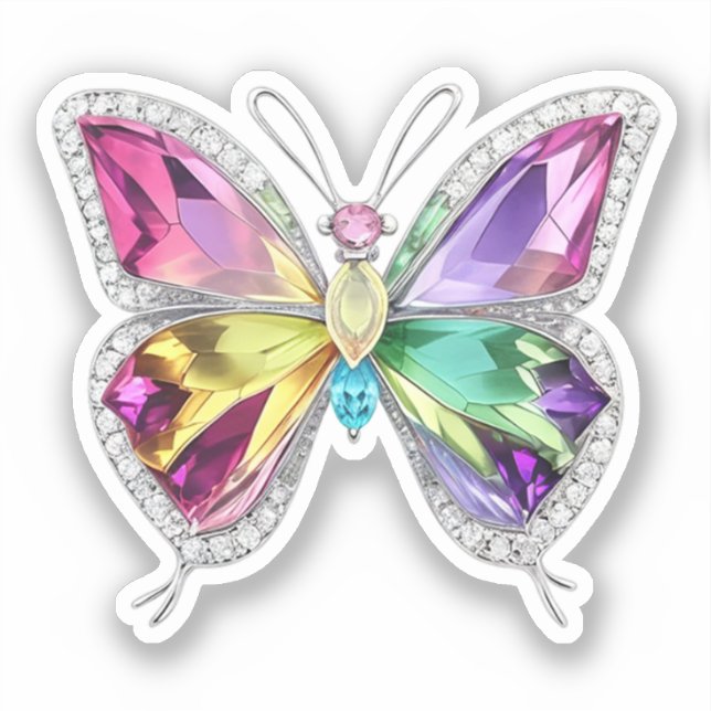Jewelled Rainbow Crystal Butterfly (Front)