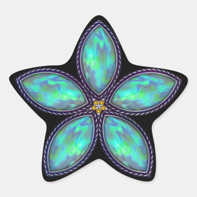 Jewelled Star - Teal Sticker (Front)