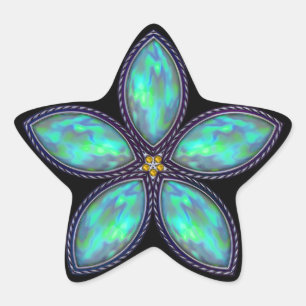 Jewelled Star - Teal Sticker