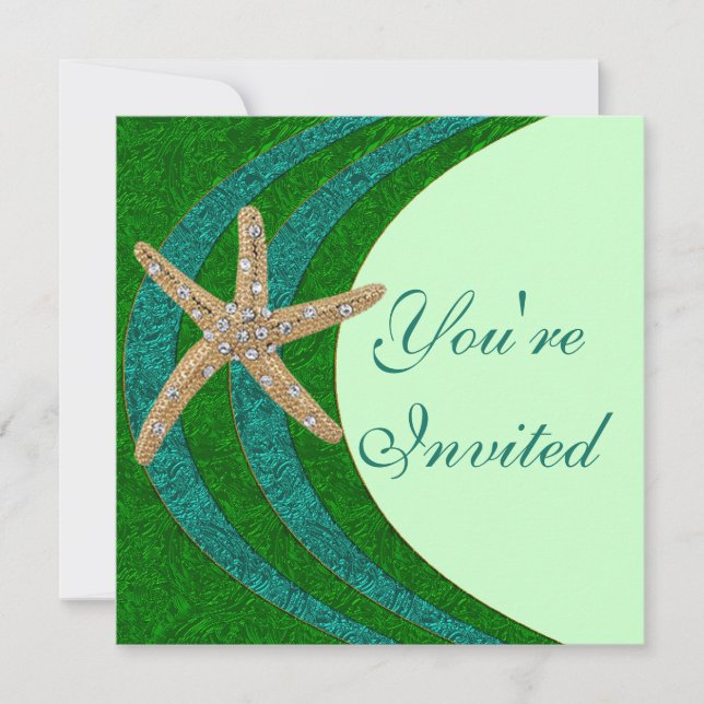 Jewelled Starfish Party Invitation (Front)