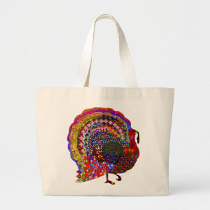 Jewelled Turkey Large Tote Bag
