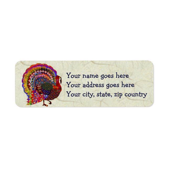 Jewelled Turkey Return Address Label (Front)