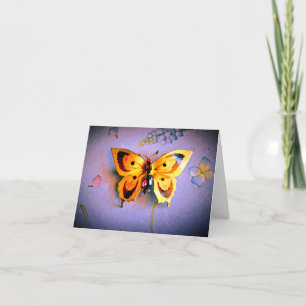 Jewelled Yellow Butterfly Thank You Card