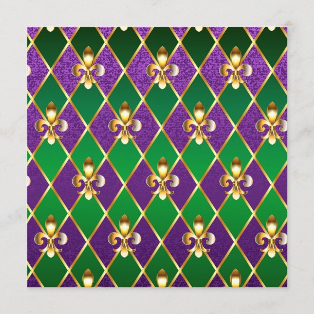 Jewellery Background Mardi Gras Advice Card (Front)