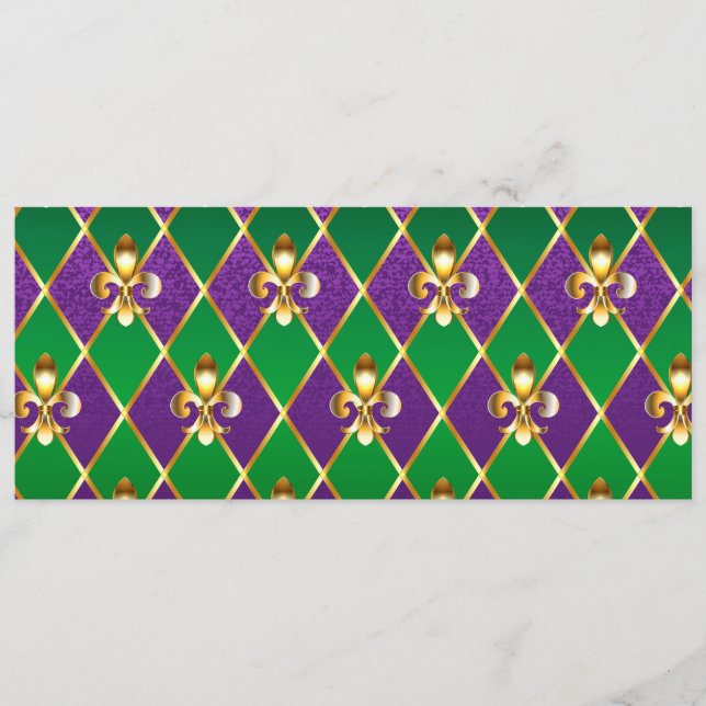 Jewellery Background Mardi Gras Advice Card (Front)