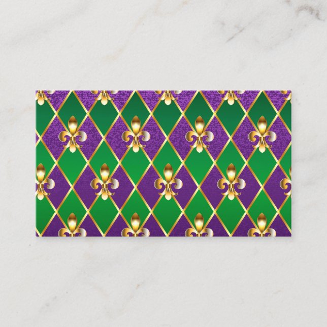 Jewellery Background Mardi Gras Appointment Card (Front)