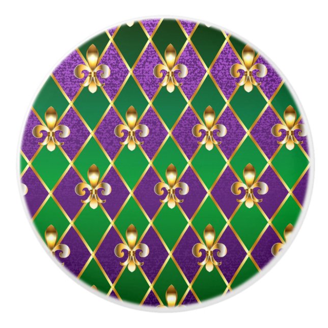 Jewellery Background Mardi Gras Ceramic Knob (Front)