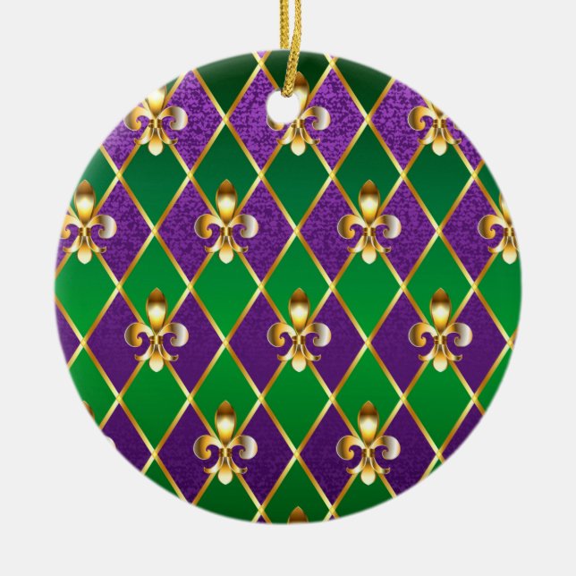 Jewellery Background Mardi Gras Ceramic Ornament (Front)