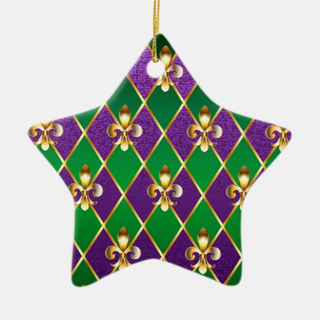 Jewellery Background Mardi Gras Ceramic Ornament (Front)
