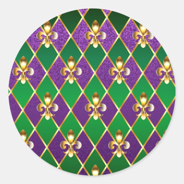 Jewellery Background Mardi Gras Classic Round Sticker (Front)