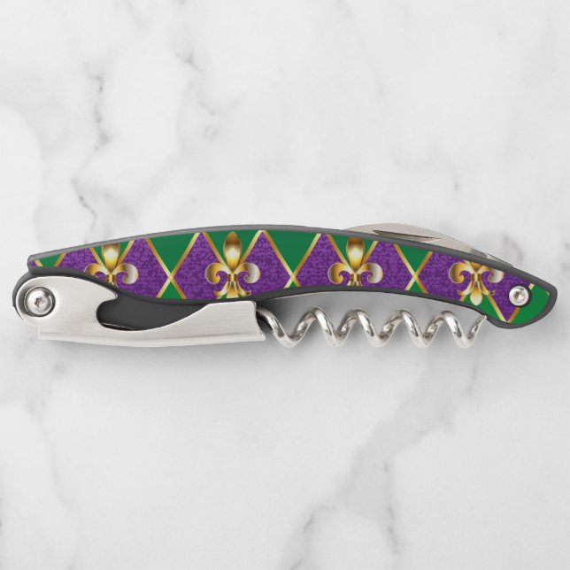 Jewellery Background Mardi Gras Corkscrew (Front)