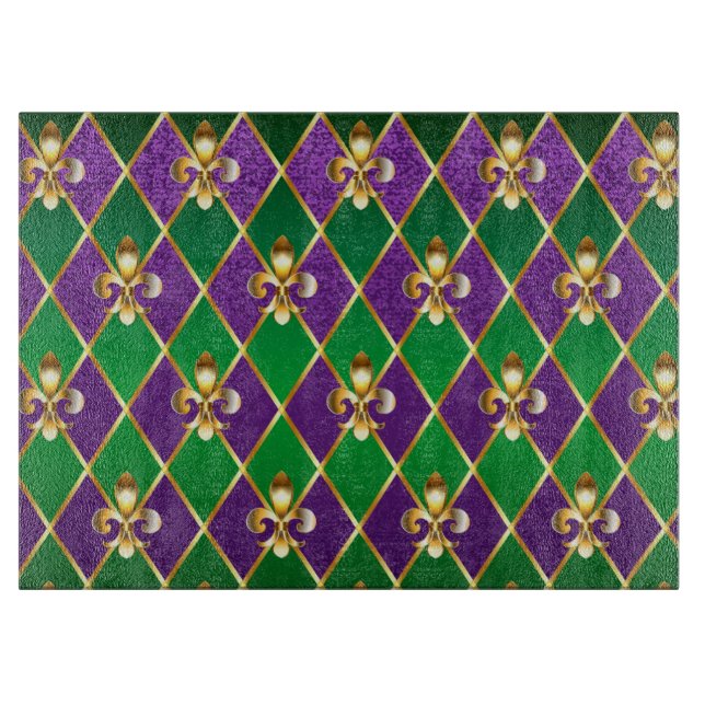 Jewellery Background Mardi Gras Cutting Board (Front)